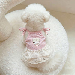 Summer New Style Suspender Dress for Small Dogs, Suitable for Bichon Frise, Pomeranian, Princess Dress for Cats and Small Dogs, Puppy Summer Outfit