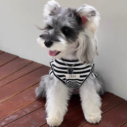 Summer Striped Waffle Dog Vest for Small and Medium-Sized Dogs, Cute Pet Clothes, Thin and Breathable, Schnauzer, Bichon Frise