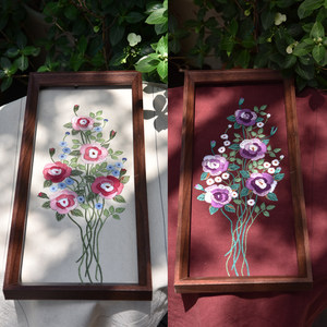Rose pine nut fruit original DIY embroidery material bag European embroidery intangible cultural heritage home decoration hanging picture set