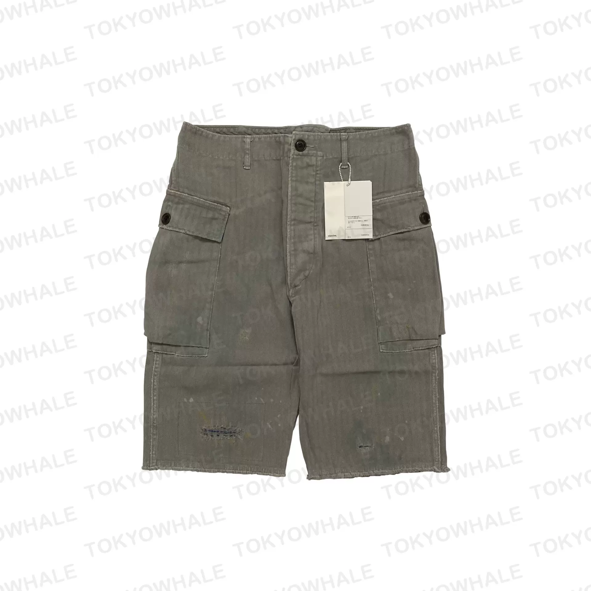 售出】VISVIM 19AW VETERANS SHORTS CRASH 破坏短裤灰色-Taobao