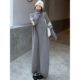 2025 new autumn and winter new knitted dress for pregnant women, high collar zipper, loose slimming casual sweater long skirt for women