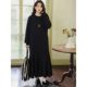 Early autumn large-size temperament long-sleeved sweatshirt dress for women 2025 fashionable casual and versatile black slim fish tail dress