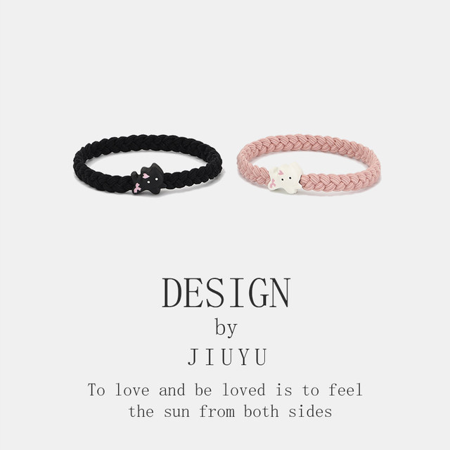 Couple style small rubber band for boyfriend, small leather case for best friend, hair tie, ponytail hair rope, hair accessories cartoon