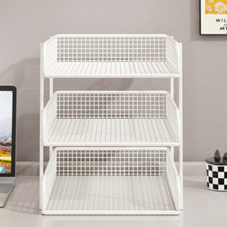 Office Desk File Rack, Multi-Layer Large-Capacity Document Organizer, File Storage Rack, Office Supplies Organizer, A4 Paper Folder, Multi-Layer Small Bookshelf Display Rack for Desk Use