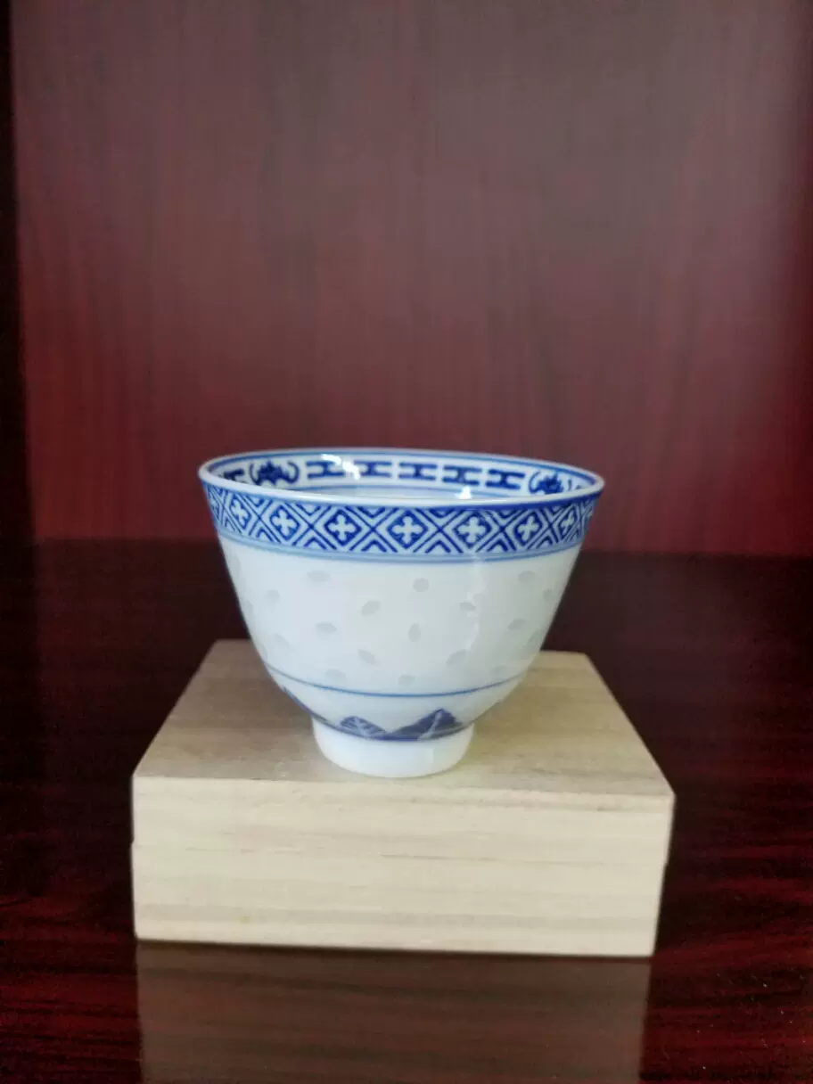 青花 玲瓏盃 茶盃 景德镇青花玲珑茶杯手工制造中式瓷茶具复古风格怀旧盖碗