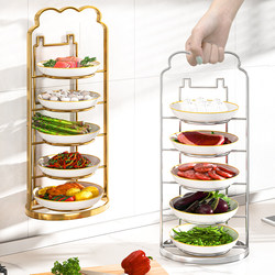 Stainless Steel Food Preparation Rack, Multi-Functional Kitchen Countertop, Multi-Layer Dish and Side Dish Storage Organizer, Vegetable Rack