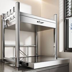 Kitchen Stainless Steel Multifunctional Microwave Oven Rack Pull-Out Integrated Rice Cooker Countertop Oven Storage Rack