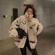 Korean lamb fur coat for women 2024 new autumn and winter medium-length rabbit fur loose young standing collar