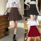 Pleated skirt with large size high waist college style versatile skirt summer fat MM student slim and anti-exposure A-line short skirt
