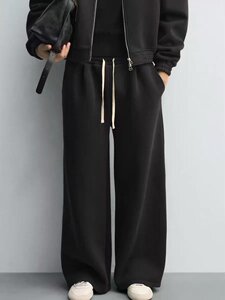 
ZA2026 spring and summer new product men's pleated heavy technical fabric wide-leg jogging pants 6318416 800