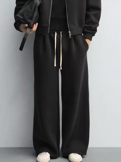 
ZA2026 spring and summer new product men's pleated heavy technical fabric wide-leg jogging pants 6318416 800