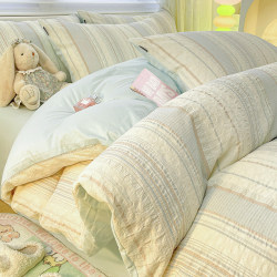 Pure Cotton Washed Cotton Four-Piece Bedding Set, Light Luxury and High-End Feel, Master Bedroom Simple All-Cotton Duvet Cover, Bed Sheet Three-Piece Set