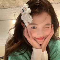 Japanese-Style Cute Plush Bear Hair Clip, Cartoon High-Value Forehead Hair Clip, Autumn and Winter Side Hair Clip, Bangs Clip