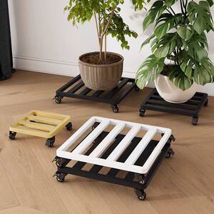 Flower pot tray with wheel movement universal base, weighing wheel bracket iron art long square flower pulley pallet
