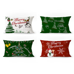 Christmas Snowman Holiday Decoration Atmosphere Sofa Pillow Lumbar Pillow Backrest Waist Protector Rectangular American-Style Cushion Pillow