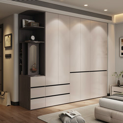 Foshan Furniture Wardrobe for Home Bedroom, Flat Door, Light Luxury Gray Segmented Wardrobe, Ready-Made 2026 New Popular Model Cabinet