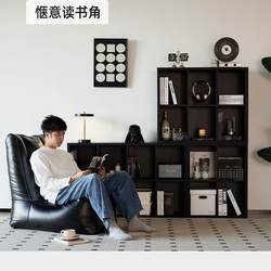 Single Bookcase, Freely Combinable Grid Cabinet, Black, Simple and Modern, Stairwell Storage Cabinet, Modular Low Cabinet, Display Cabinet