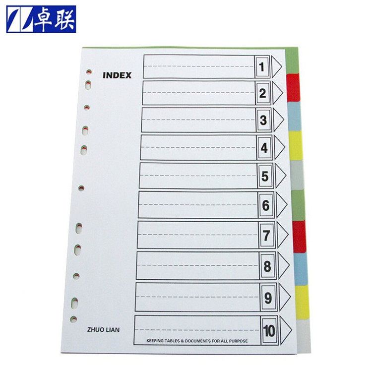 ZARLINK ZL5810A 10페이지 PP 분류 카드 색상 플라스틱 종이 색상 색인 카드 색상 분류 용지-