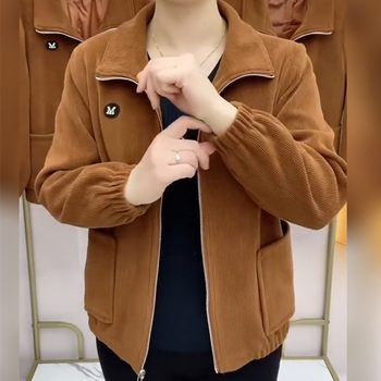 New corduroy jacket fashionable mother suit

