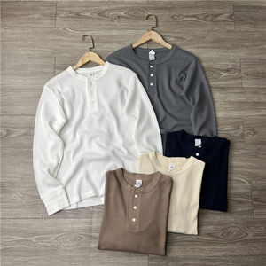 Foreign trade men's European and American style tough guys, heavy tough guys, heavy, hobe, Fabul Fabrics Autumn Henry leads long -sleeved T -shirt bottoming shirt