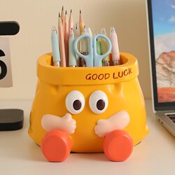 Creative Paper Bag Pen Holder Office Desktop Decoration Cute Large-Capacity Storage Box Birthday Gift for Boys and Girls Best Friends