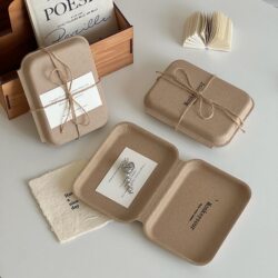 ins Simple English-Style Original Color Paper Pulp Box for Jewelry, Nail Art, Photo Props, Desktop Storage Box, Gift Box