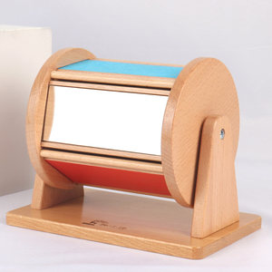Montessori teaching aids textile drum infant early education enlightenment toys Montessori cognitive box rainbow beech solid wood
