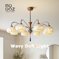 French Mid-Century Style 2025 New Living Room Chandelier, Chinese-Style Fabric Cream Style Designer High-End Main Light for the Lobby