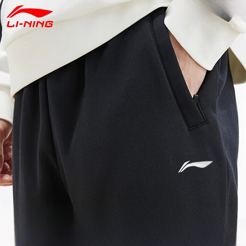 Мужские спортивные штаны Li Ning — осень 2026, новые прямые черные длинные брюки, повседневные свободные быстросохнущие спортивные штаны для мужчин
