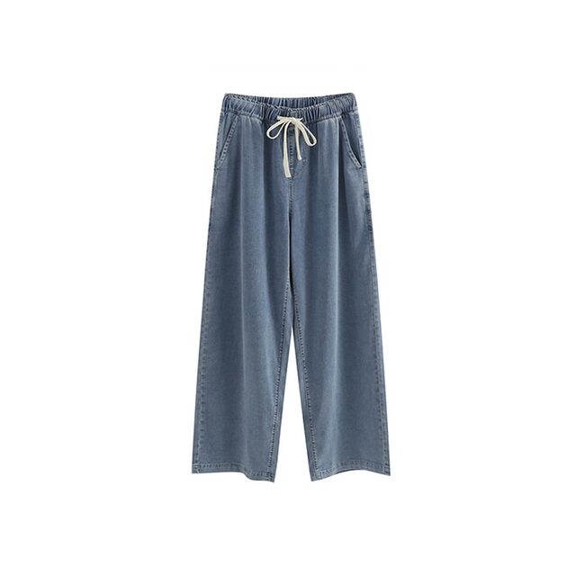 Women Summer Thin Large Size Pear Shape Slimming High Waist Elastic Nine-Point Trousers