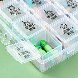 Three Times a Day Pill Box, Portable for Seven Days a Week, Three Meals a Day Mini Medicine Organizer and Pill Dispenser Box