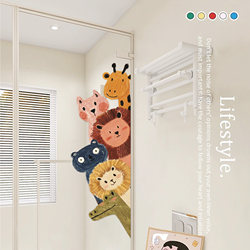 Animal Paradise Bathroom Glass Door Sticker Creative Anti-Collision Sticker Waterproof and Moisture-Proof Sticker Decorative Film