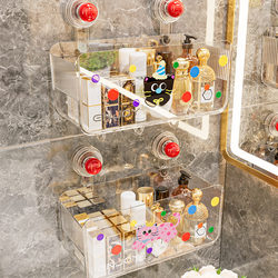 Suction cup cosmetic storage rack wall-mounted