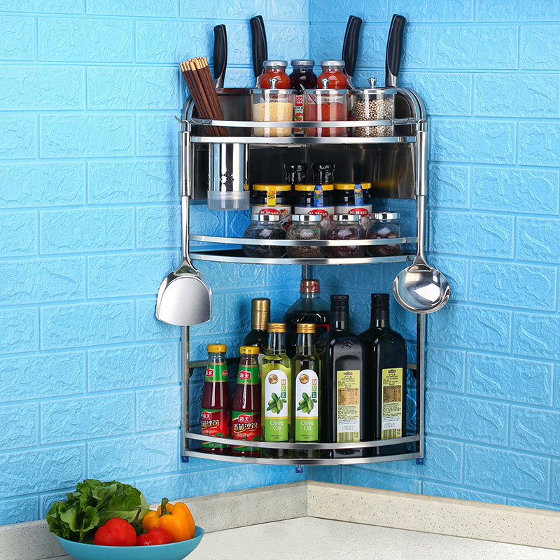 Stainless Steel Semicircular Shelf Kitchen Corner Storage Rack ...