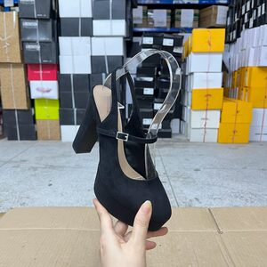 
Lady Shoes foreign trade original women's shoes round toe solid color thick sole thick high heel waterproof platform fashion sandals single shoes