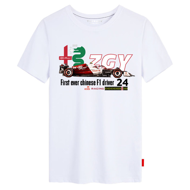 F1 Formula Racing China Zhou Guanyu Alfa Romeo Racing Short Sleeve T ...