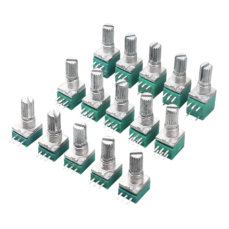 樂器 EC11旋转编码器旋钮15/20mm梅花炳/半轴音箱音响数字电位器带开关