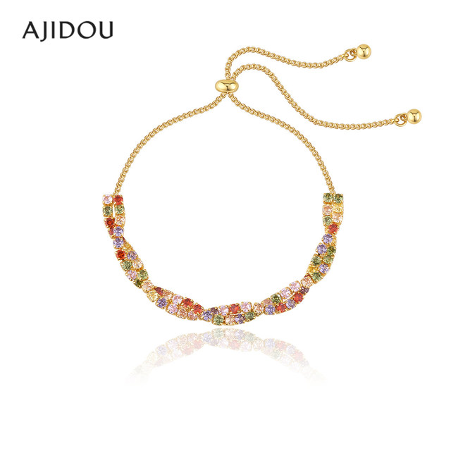 AJIDOU Ajidou jewelry women's colorful dopamine pull-out bracelet light luxury exquisite beaded gift bracelet