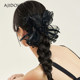 AJIDOU Ajidou Clip Women's Black Shark Clip Mesh Versatile Bubble Korean Bow Hair Clip Hair Accessories