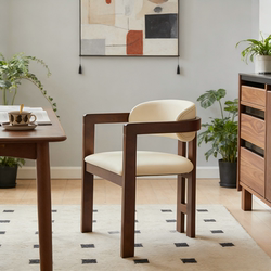 Light Luxury Dining Chair for Home Use, Modern High-End Solid Wood Chair with Soft Backrest, 2026 New Model, High-End Dining Room Chair