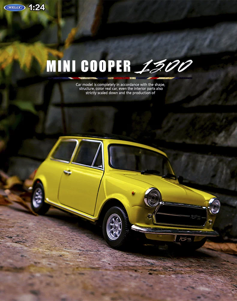 威利1 24原廠bmw迷你mini Cooper 1300憨豆汽車模型合金