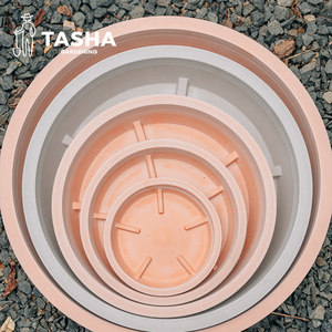Tasha's garden imitation stone round pot tray size simple composite pot holder indoor balcony courtyard home use
