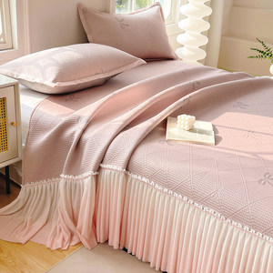 
Princess style bed skirt iced beans cool mat three-piece set A-type mother and baby machine-washed ice silk mat air-conditioning mat summer