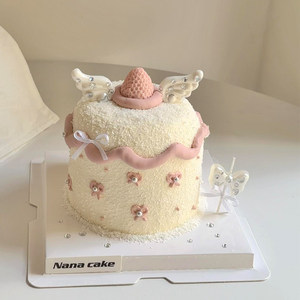 
Xiaohongshu ins cake decoration love wings mold star diamond sticker pearlescent bow candle plug-in