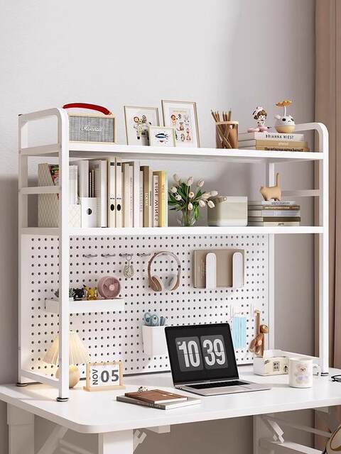 Simple Desktop Storage Creative simple desk bookshelf space-saving living room wrought-iron ...