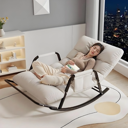Recliner Chair for Sitting and Sleeping, Nap Chair for Balcony, Leisure Folding Rocking Chair, Living Room Home Use Double Backrest Chair, Lazy Sofa