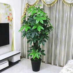Artificial Money Tree, Simulated Plant, Large Floor-Standing Potted Tree, Plastic Fake Flowers, Living Room Indoor Flower Decoration, Fake Green Plant