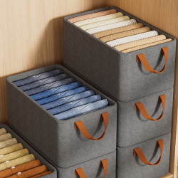Japanese Clothing Storage Box for Home Use, Wardrobe Organizer, Foldable Fabric Storage Basket for Clothes and Pants
