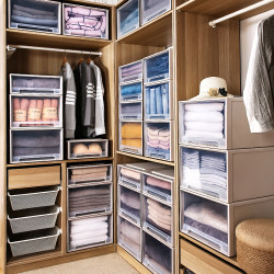 Storage Box Drawer-Type Transparent Plastic Household Wardrobe Clothes Storage Box Organizer Cabinet Wardrobe Clothing Storage Box