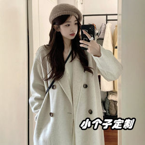 
150 Super nice-looking mid-length woolen coat for little people 2025 new autumn and winter cocoon-shaped woolen coat